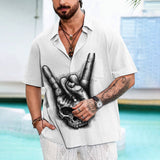 Skull Fingers Printed Shirt For Men