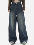 Blau verwaschene Baggy-Boyfriendjeans