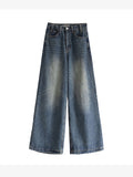 Blau verwaschene Baggy-Boyfriendjeans