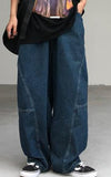 Men's Dark Patchwork Loose Jeans