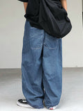 Men's Dark Patchwork Loose Jeans