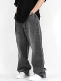 Jean ample ample Dangle gris vintage pour hommes