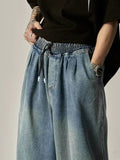 Men's Washed Distressed Loose Jeans