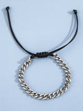 Men's Hip Pop Stainless Steel Cord Woven Bracelet