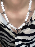 Men's Punk Faux Pearl Stud Splice Necklace