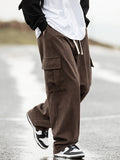 Men's Corduroy Flap Pocket Lace Up Cargo Pants