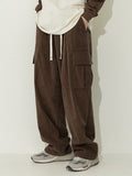 Men's Corduroy Flap Pocket Lace Up Cargo Pants