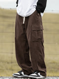 Men's Corduroy Flap Pocket Lace Up Cargo Pants