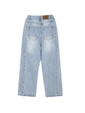 Men's Light Washed Mopping Loose Jeans