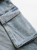 Men's Washed Multi Pocket Cargo Jeans