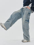 Men's Washed Multi Pocket Cargo Jeans