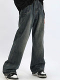 Men's Street Blue Wash Loose Jeans