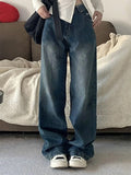 Vintage Blue Washed High Waist Boyfriend Jeans