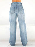 Washed Vintage Blue Versatile Boyfriend Jeans