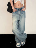 Vintage Washed Mopping Loose Boyfriend Jeans