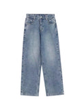 Vintage Blaue Boyfriendjeans mit weitem Bein