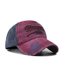 Washed Distressed Letter Embroidery Baseball Cap