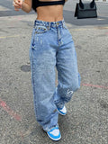 Basic Wash Straight Leg Boyfriend Jeans