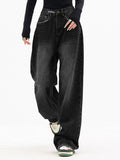 Dunkel verwaschene Vintage-Baggy-Boyfriendjeans