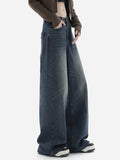 Dunkel verwaschene Vintage-Baggy-Boyfriendjeans