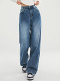 Dunkel verwaschene Vintage-Baggy-Boyfriendjeans