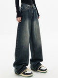 Dunkel verwaschene Vintage-Baggy-Boyfriendjeans