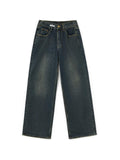 Dunkel verwaschene Vintage-Baggy-Boyfriendjeans