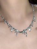 Punk Silver Drip Necklace