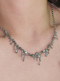 Collier goutte à goutte en argent punk