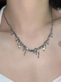 Punk Silver Drip Necklace