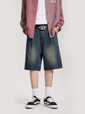 Lockere Jeansshorts im geraden Stil der amerikanischen High Street-Modemarke