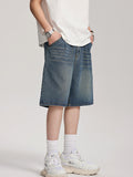 Lockere Jeansshorts im geraden Stil der amerikanischen High Street-Modemarke