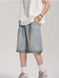 Lockere Jeansshorts im geraden Stil der amerikanischen High Street-Modemarke