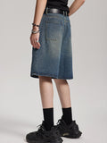 Lockere Jeansshorts im geraden Stil der amerikanischen High Street-Modemarke