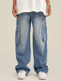 Men's Straight American Fashion Brand Washed Loose Jeans