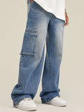 Men's Straight American Fashion Brand Washed Loose Jeans