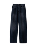 Men's Pure Cotton Basic Dark Blue Boyfriend Jeans