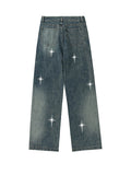 American High Street Star Print Distressed Loose Jeans