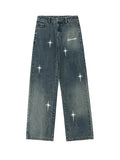 American High Street Star Print Distressed Loose Jeans