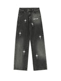 American High Street Star Print Distressed Loose Jeans