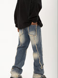 High-Waisted Straight Leg With Flowing Beard Loose Jeans