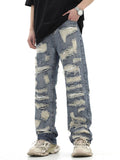 Distressed Washed Heavily Damaged Loose Jeans