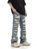 Distressed Washed Heavily Damaged Loose Jeans