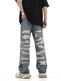 Distressed Washed Heavily Damaged Loose Jeans