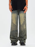 Vintage Washed Yellow Mud Loose Jeans