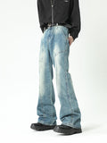 Spliced ??Zipper Wash Loose Jeans