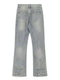 Washed Spliced Straight Loose Jeans