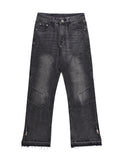 Designed Zipper With Slight Flare And Loose Fit Loose Jeans