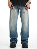 Retro Light Color Micro Speaker Loose Jeans