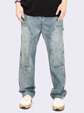 Washed Wide Leg Straight Loose Jeans